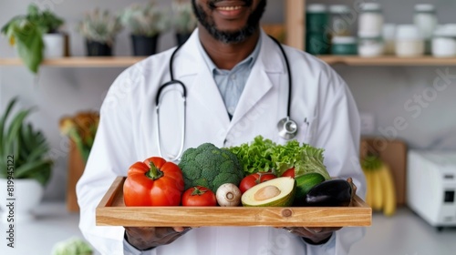 A Doctor Presenting Fresh Produce