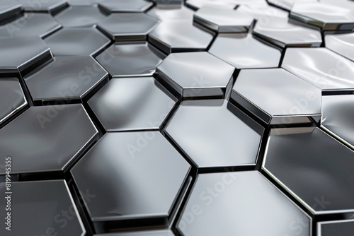 High-Tech Metallic Interlocking Hexagons for Modern Sophisticated Presentations