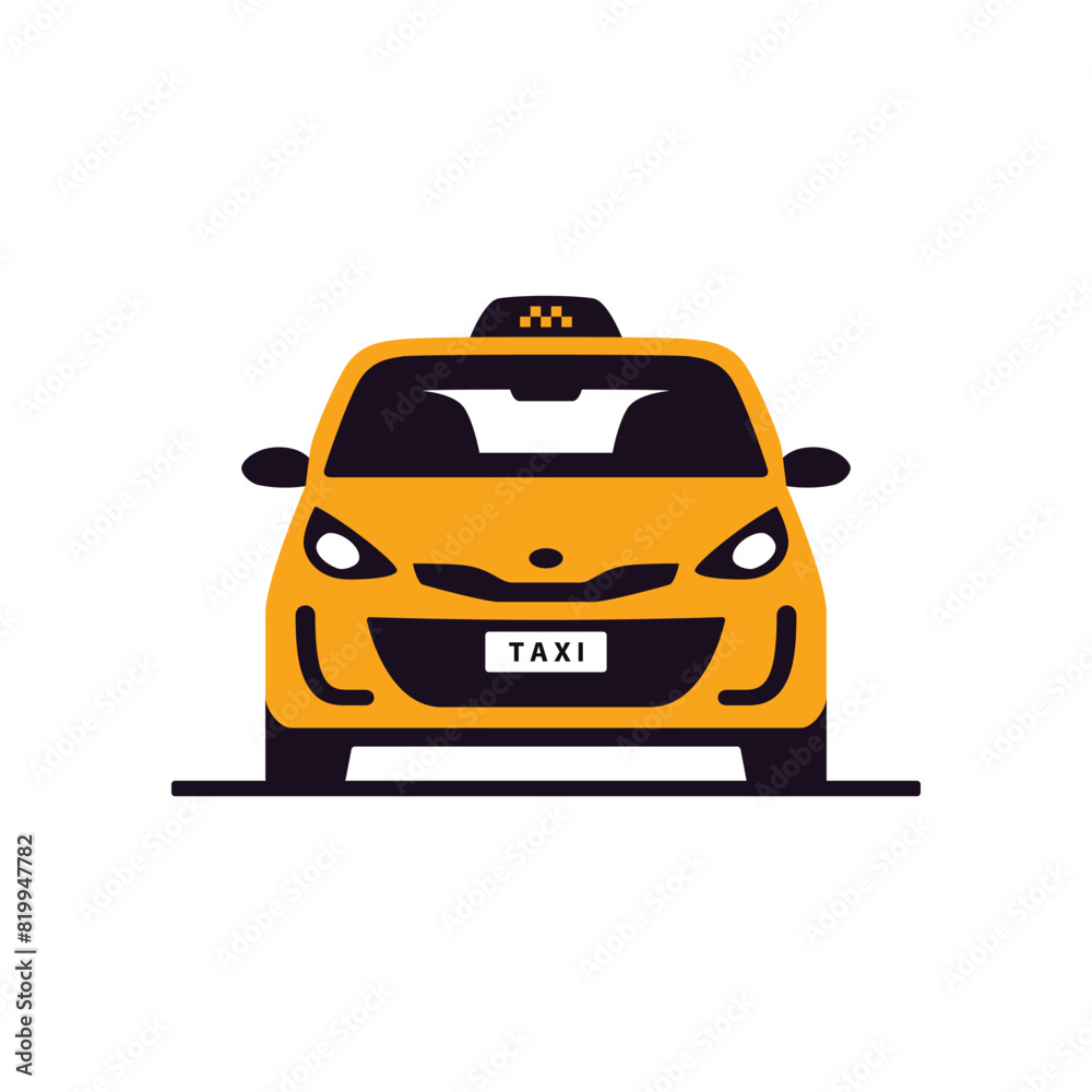 Taxi car icon. Front view. Taxi service vector illustration Taxi car icon. Front view. Taxi service vector illustration