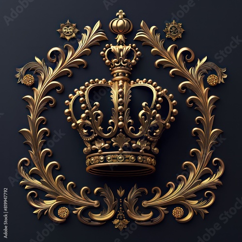 crown's king illustration design with nice golden colors on a dark background