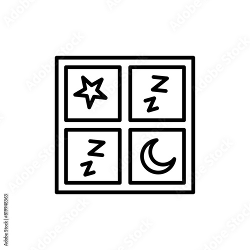 Sleep night outline icons, minimalist vector illustration ,simple transparent graphic element .Isolated on white background