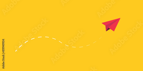 Paper air plane flying vector illustration.different concept.