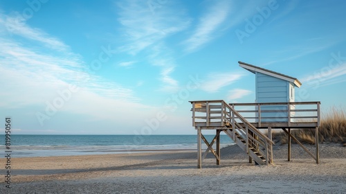 Lifeguard Tower on a Sandy Beach