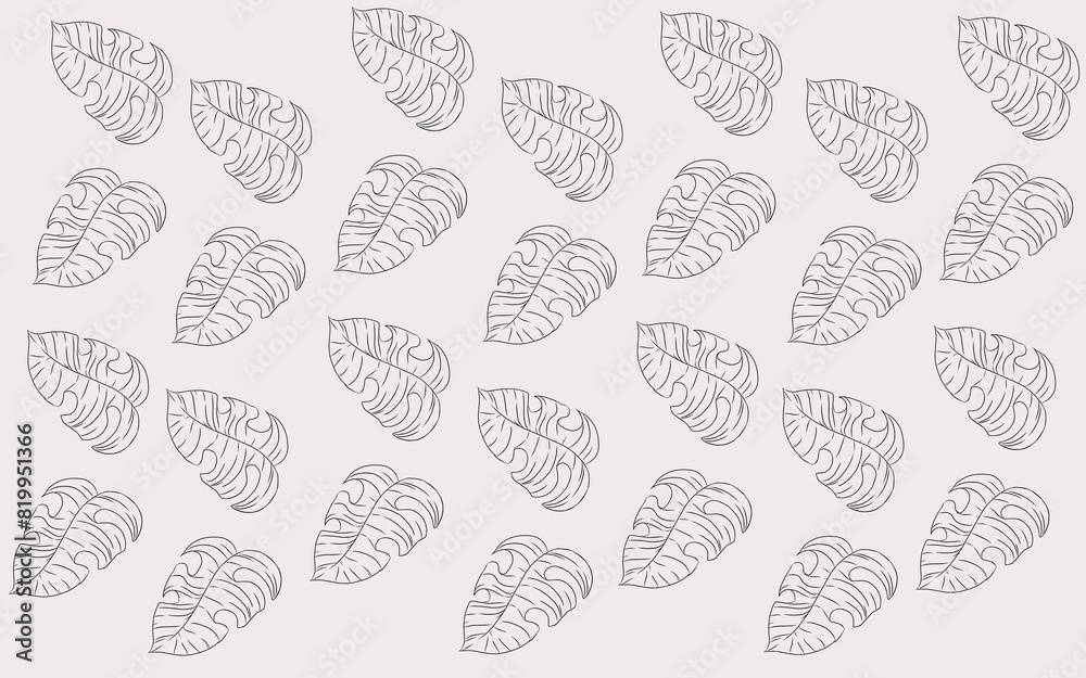 Summer monstera leaves illustration
