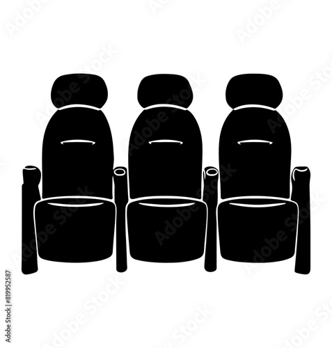seats of a movie theatre silhouette, seats of a movie theatre icon vector illustration