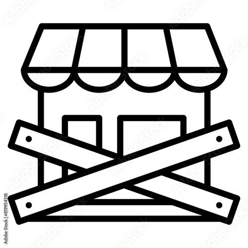 Business Closure  Icon Element For Design