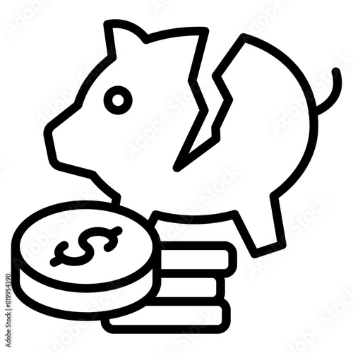 Economic Hardship  Icon Element For Design