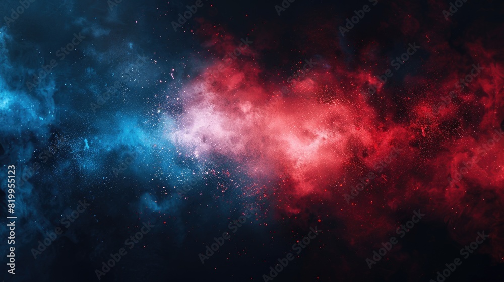 Abstract background blue and red smoke or water dust splashing abstract wallpaper copy space for text Abstract background blue and red smoke or water dust splashing abstract wallpaper copy space for text