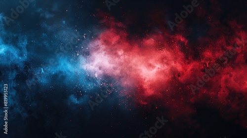 Abstract background blue and red smoke or water dust splashing abstract wallpaper copy space for text