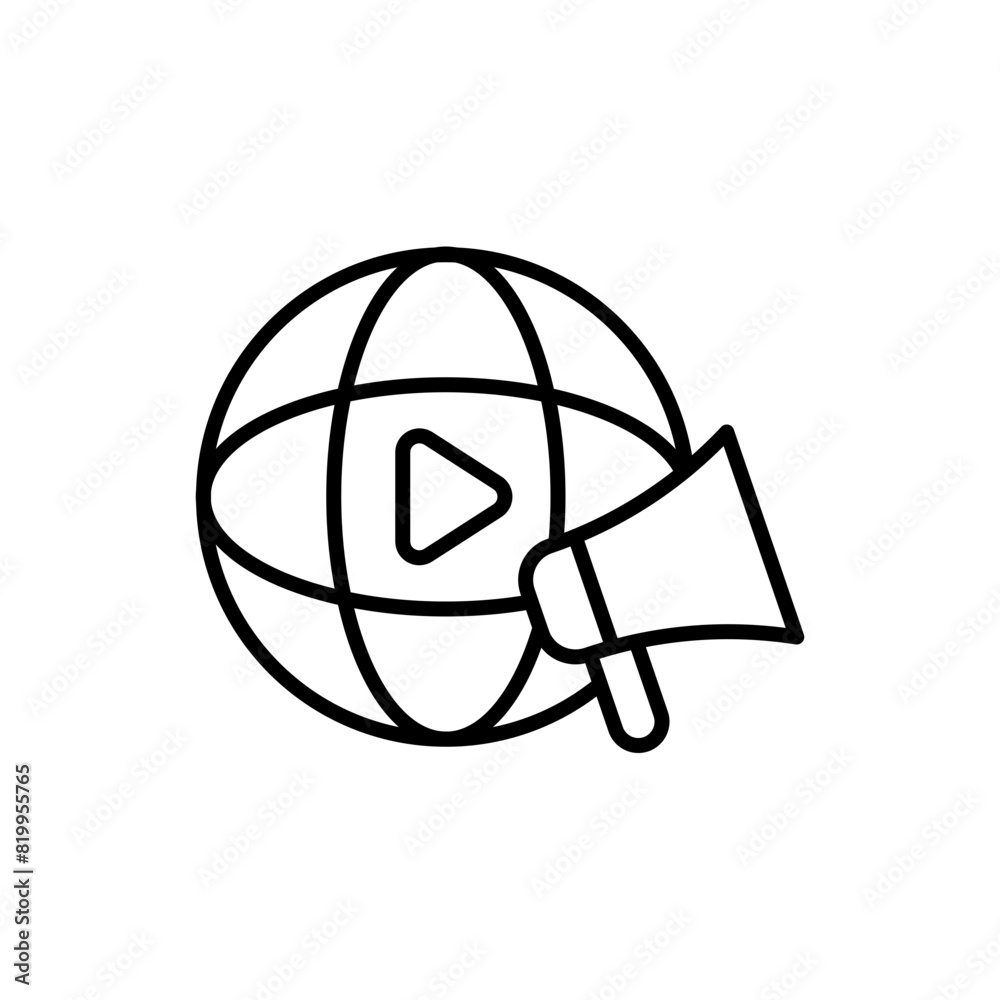 Video marketing outline icons, minimalist vector illustration ,simple transparent graphic element .Isolated on white background Video marketing outline icons, minimalist vector illustration ,simple transparent graphic element .Isolated on white background