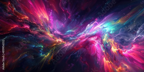 A beautiful space nebula with vibrant colors. AIG51A. photo