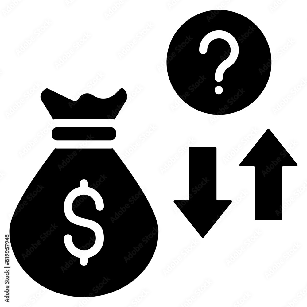 Economic Uncertainty Icon Element For Design Economic Uncertainty Icon Element For Design