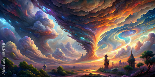 Imagine a world where tornadoes are not just destructive forces, but also a beauty. Watch as they paint the sky with a kaleidoscope of colored clouds, each one more breathtaking than the last.