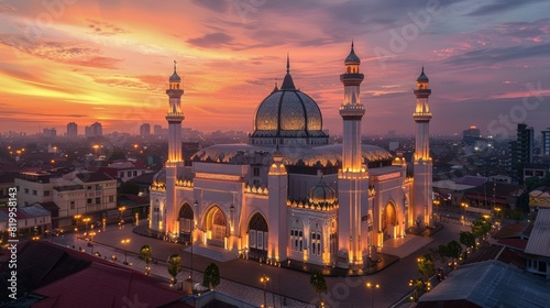 Baiturrahman Grand Mosque in Banda Aceh, Indonesia photo