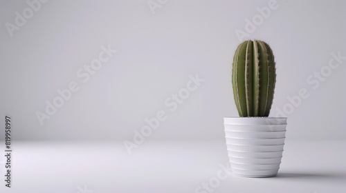 Simplicity s Beauty  A Solitary Cactus in Harmonious Pottery