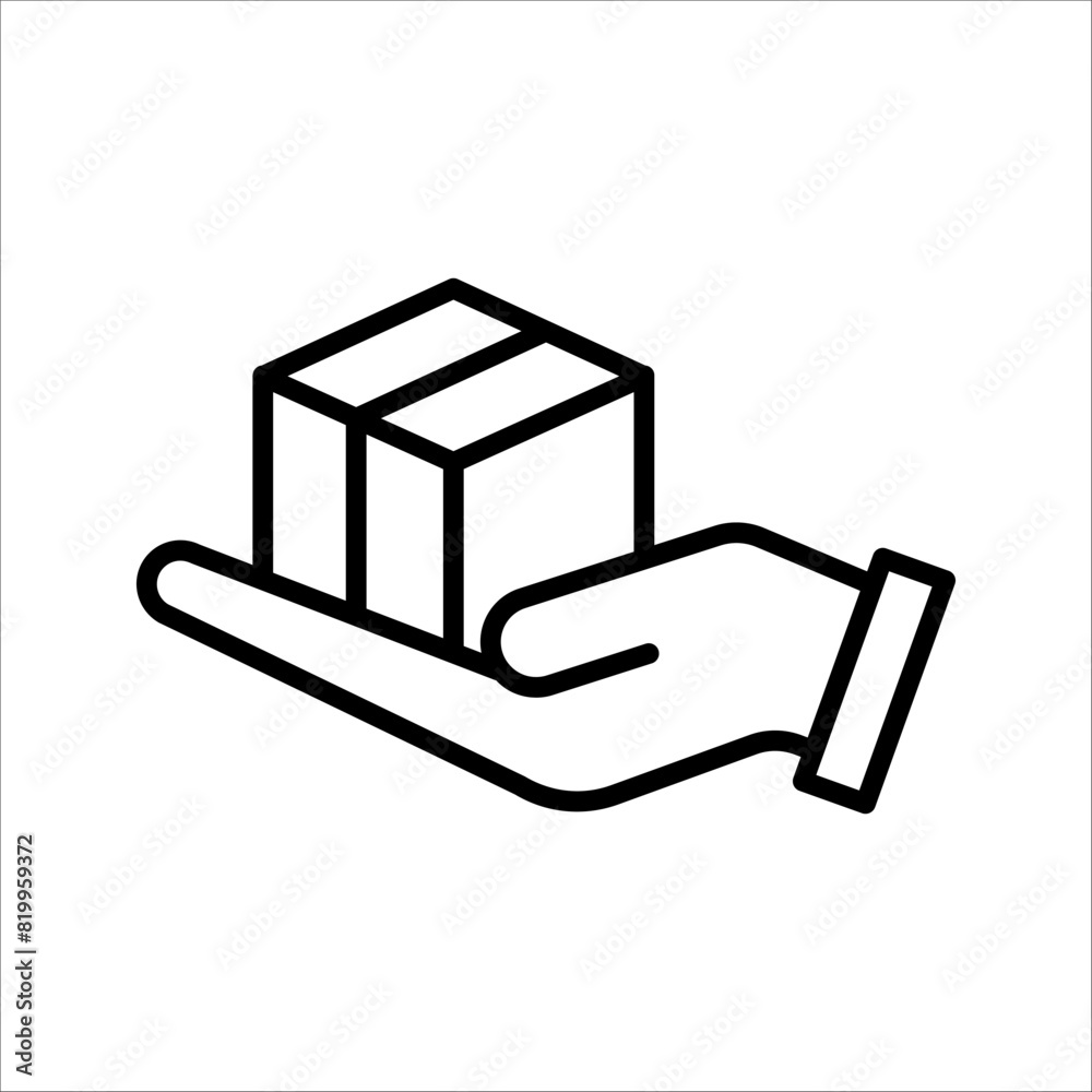 handle with caution, box icon vector in hand on white background. color editable, eps 10. handle with caution, box icon vector in hand on white background. color editable, eps 10.