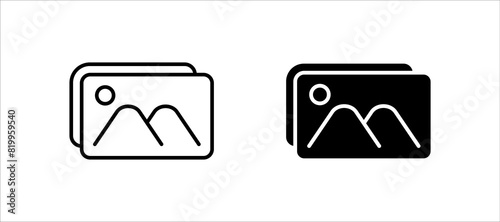 icon set vector, thumbnail gallery design symbols, on white background.