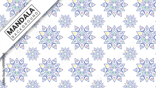 seamless pattern with floral mandala. floral mandala pattern for use as background, card, cover, invitation card (ID: 819959566)