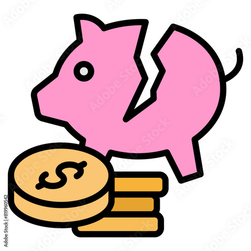 Economic Hardship  Icon Element For Design