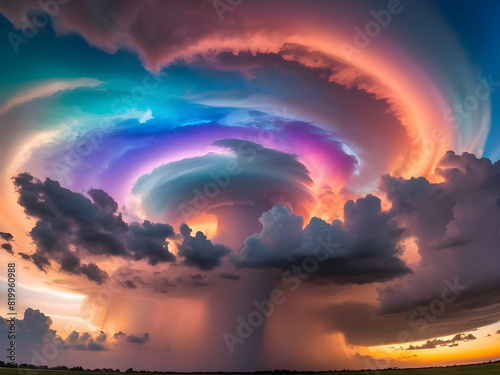 Imagine a world where tornadoes are not just destructive forces, but also a beauty. Watch as they paint the sky with a kaleidoscope of colored clouds, each one more breathtaking than the last.