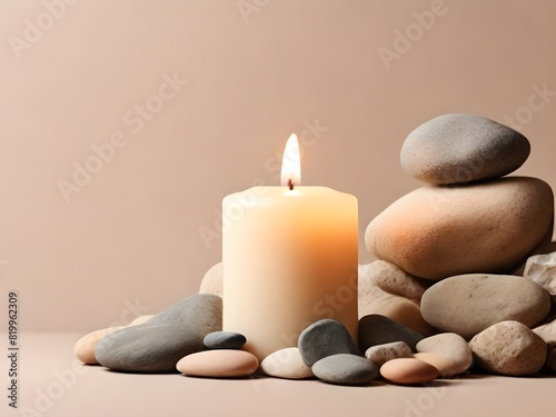 spa still life with candles Generative Ai
