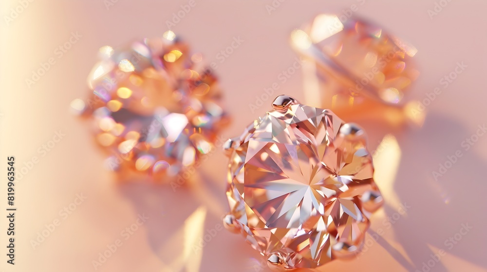 Fototapeta premium Minimalist Peach Background Showcasing a Fresh Jewelry Company's Elegance and Style