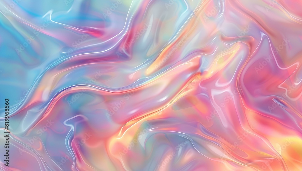 Abstract background with holographic gradient in blue, pink and orange colors. Beautiful blurred wallpaper for your design project. Iridescent liquid texture with wavy shapes. Abstract background with holographic gradient in blue, pink and orange colors. Beautiful blurred wallpaper for your design project. Iridescent liquid texture with wavy shapes.