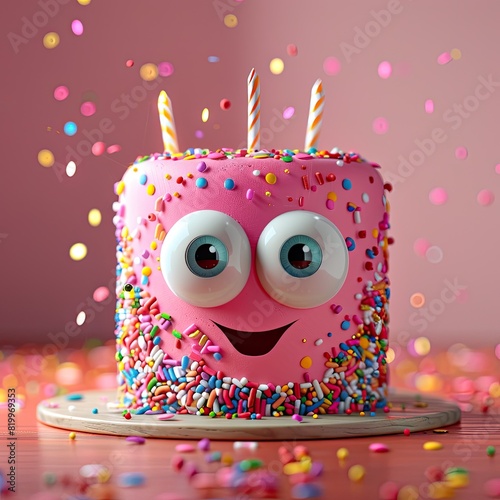 Cute Cartoon Birthday Cake ...