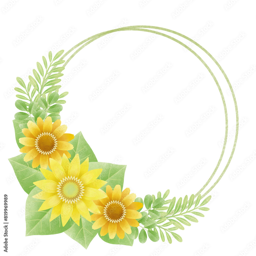 Fototapeta premium frame with sunflowers