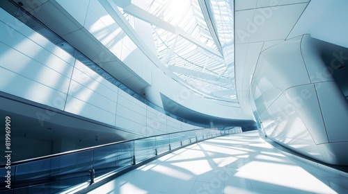 Hallway with Glass Doors in an Office Building

