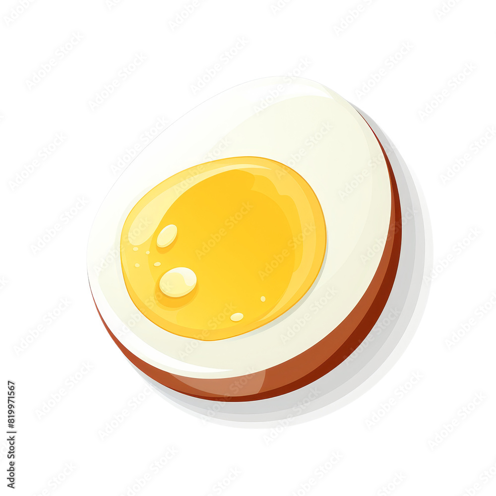 a sticker of Boiled egg slice a sticker of Boiled egg slice