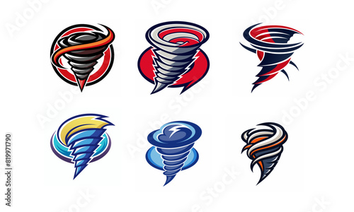 set of logo tornado vector icon	
