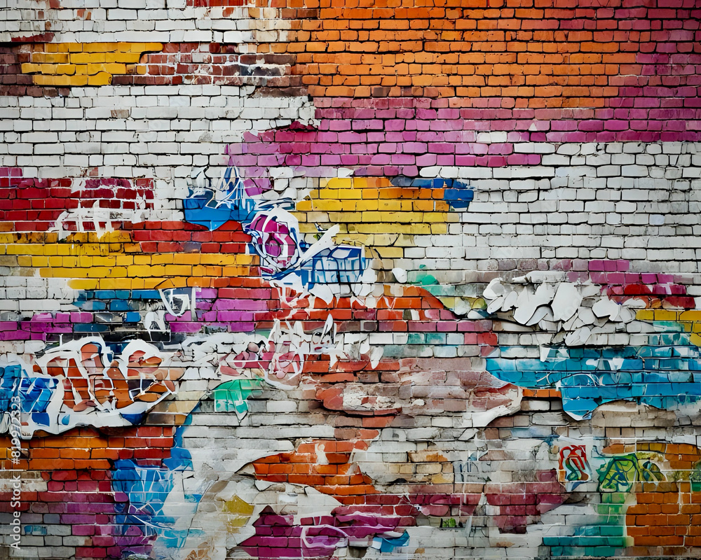 Fototapeta premium graffiti on a brick wall