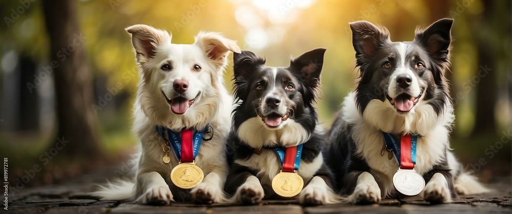 group of dogs , winner dogs