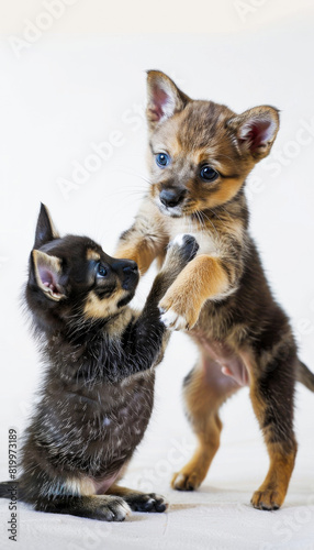 Adorable Cat and Dog Puppies Playing Together 