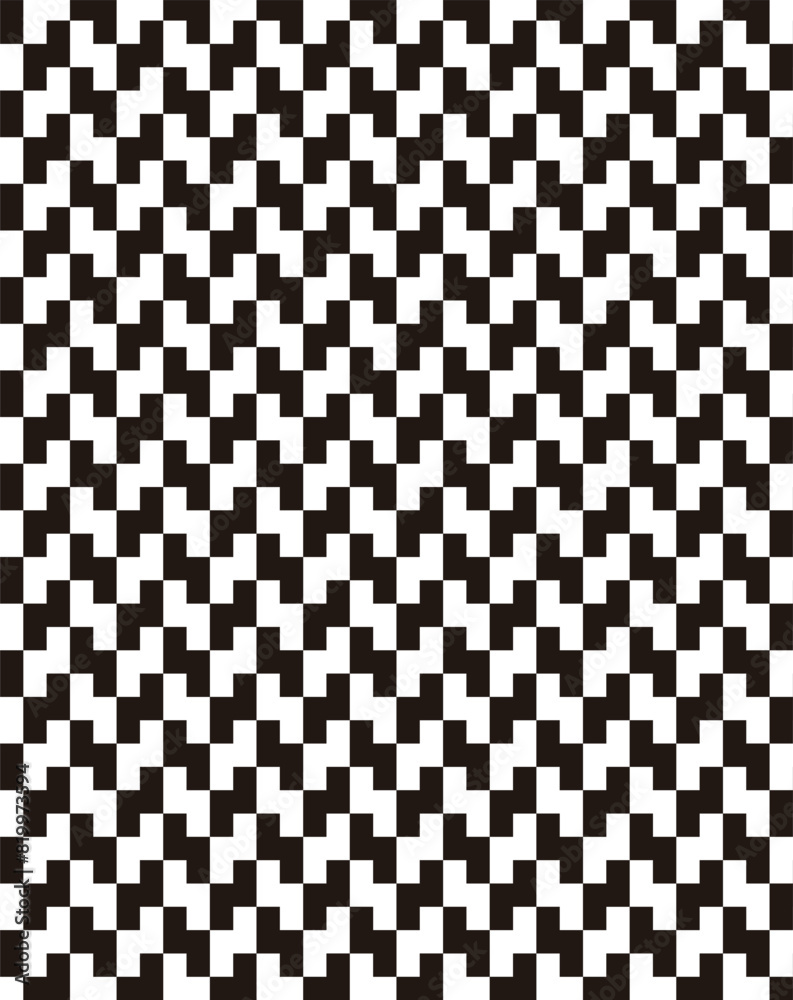 Fototapeta premium Black and white seamless geometric pattern. Geometric background design element. Editable graphic resource. Vector Format Illustration 