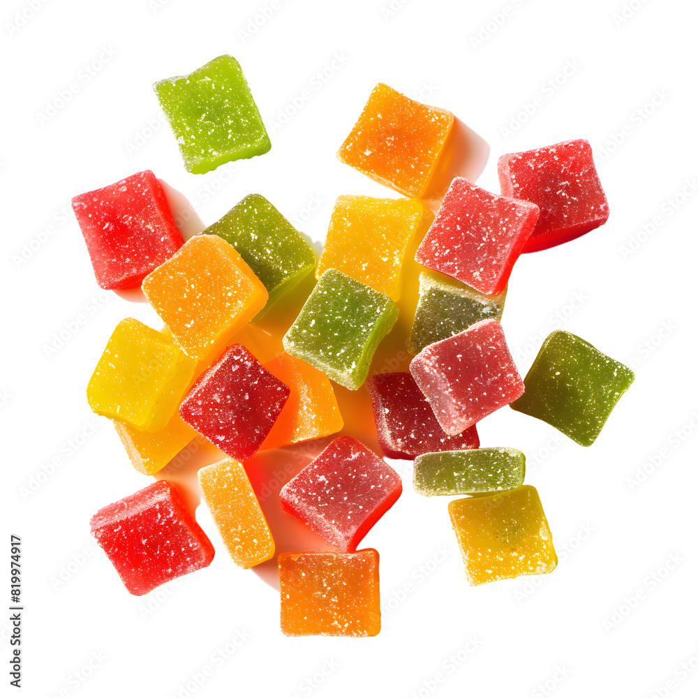 Colored jelly top view isolated on transparent background Colored jelly top view isolated on transparent background
