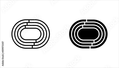 running track icon set, running track simple vector illustration on white background