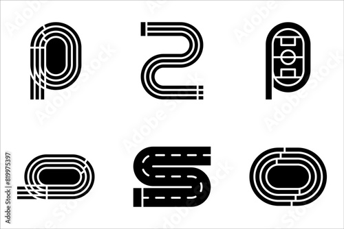 running track icon set, running track simple vector illustration on white background