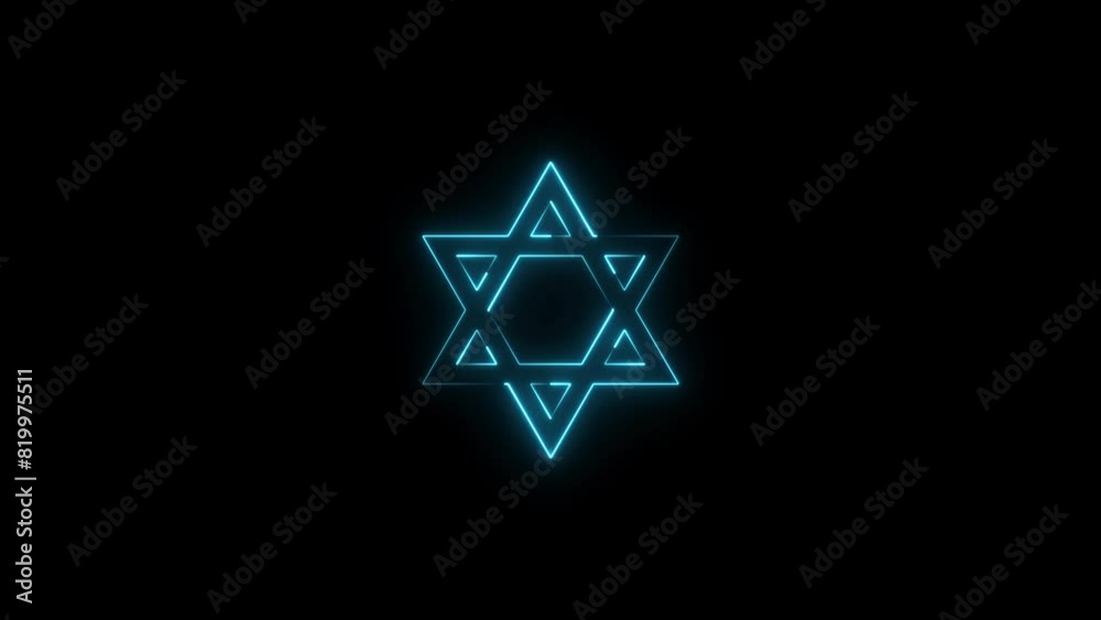 Abstract neon star sign icon animation Abstract neon star sign icon animation