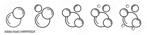 Water bubble blue silhouette vector icon. Collection of wet drops aquarium sphere symbols. Soap, foam, bubble pictogram. Isolated vector illustration