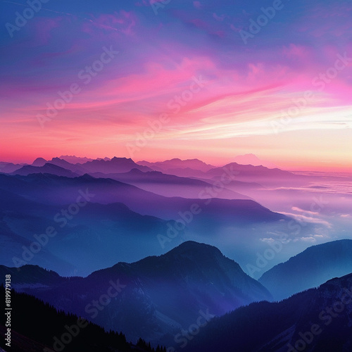 sunset in the mountains © Anuphong