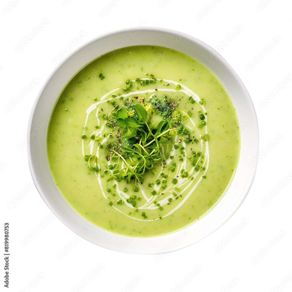 Fototapeta premium green salad on a plate isolated on transparent background, clipping path, png, 