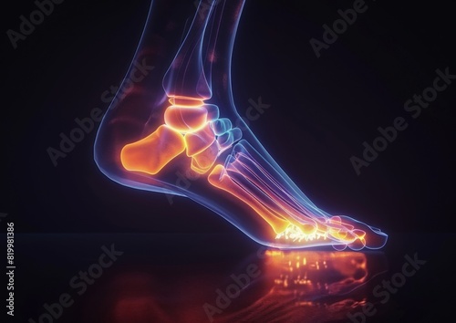 Osteoarthritis of the foot. Pain and healthcare concept