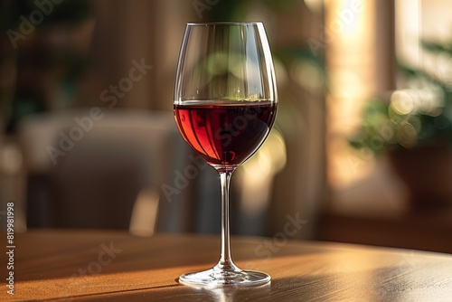 Elegant Red Wine Glass in Various Cozy Indoor Settings Highlighting Relaxation and Refined Taste