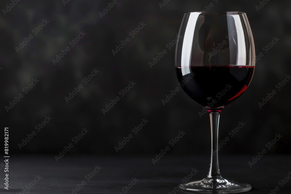 Naklejka premium Elegant Glass of Red Wine Against a Dark Background Highlighting Rich Color and Sophistication