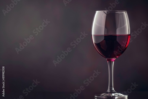 Elegant Glass of Red Wine Against a Dark Background Highlighting Rich Color and Sophistication