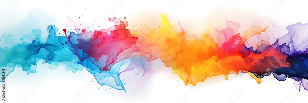 A watercolor splash with a minimalist abstract design.