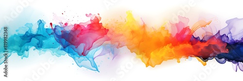 A watercolor splash with a minimalist abstract design.