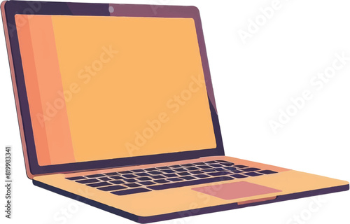 Laptop computer isolated on white background. illustration in cartoon style.